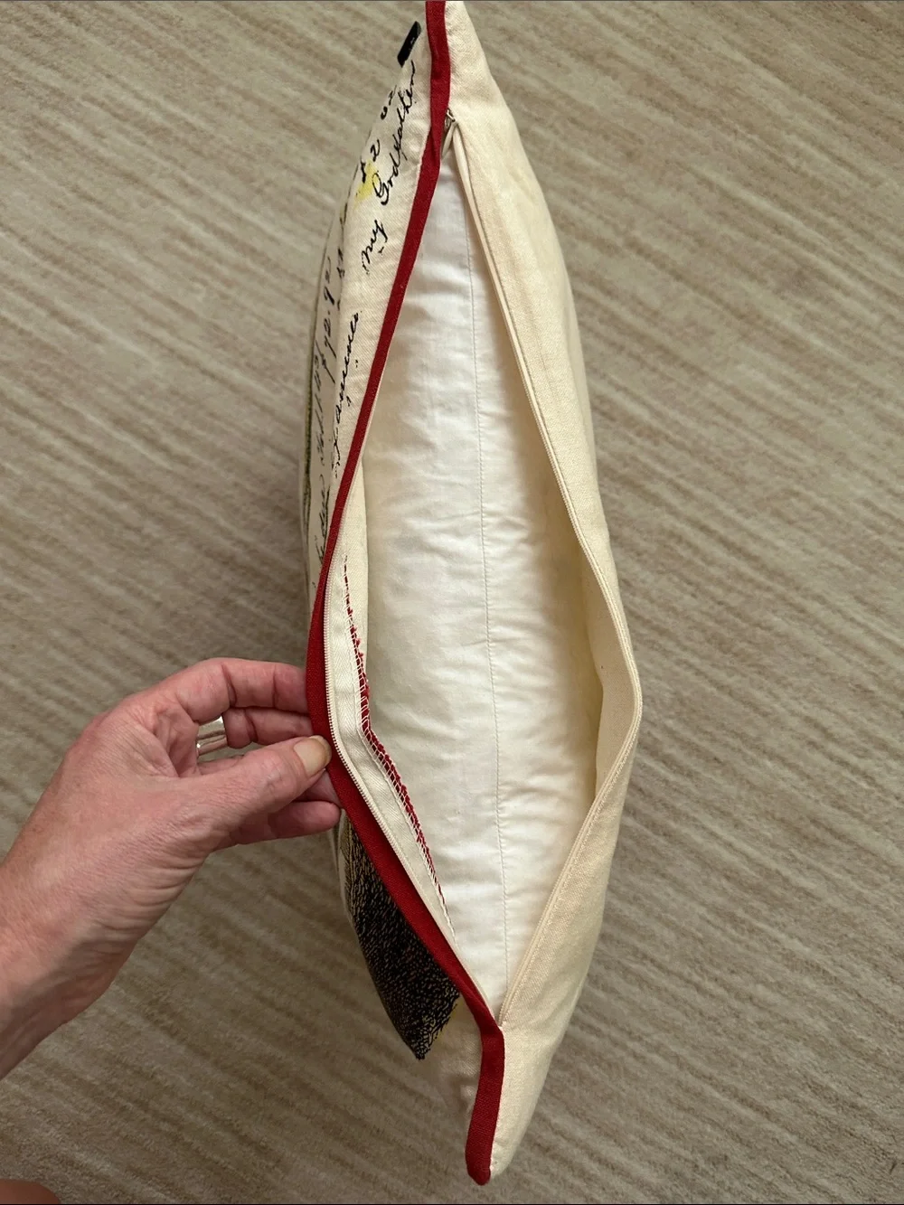 Newport Bird Nest Pillow Down Filled Zip Rectangle 15x20 French Country Cottage
